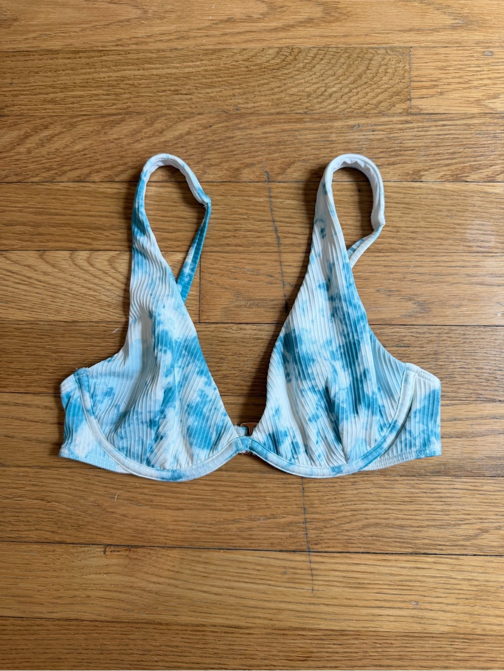 Hollister Blue & White Tie-Dye Underwire Bikini Top